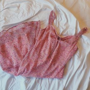 VINTAGE (1990s) flower print ruffle hem dress